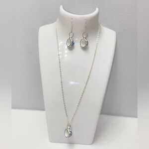 Ceramic Tea Cup Silver Necklace and Earring Set ☕️